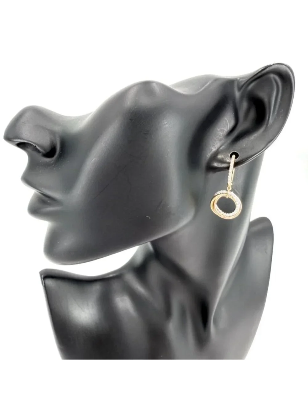 Cartier Earrings Trinity Hoop 18k Yellow Gold 18k Pink White